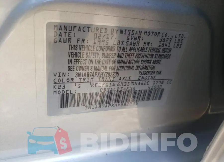 3N1AB7APXHY282235 Photo# 10