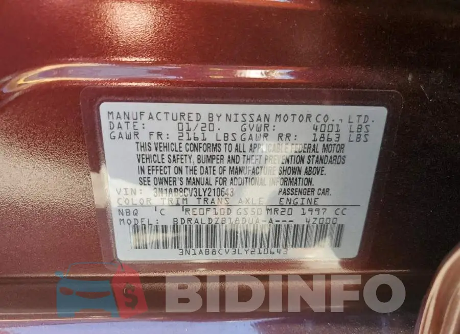 3N1AB8CV3LY210643 Photo# 10