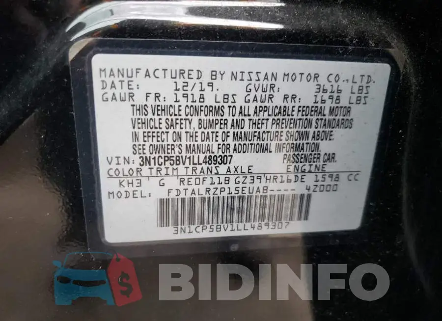 3N1CP5BV1LL489307 Photo# 10