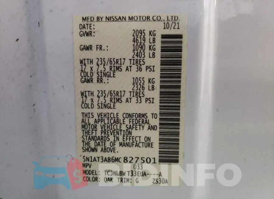 5N1AT3AB6MC827501 Photo# 10