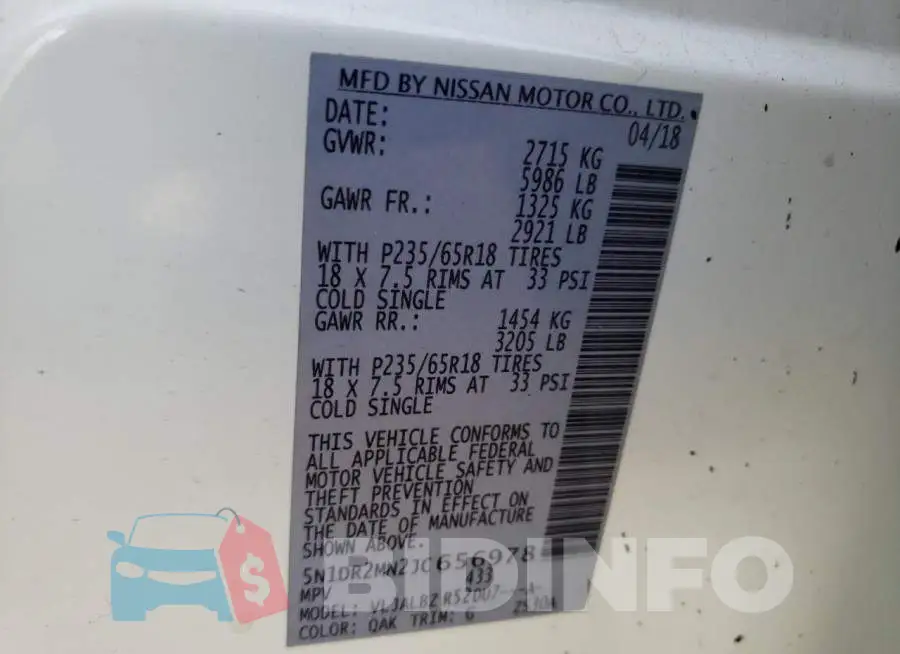 5N1DR2MN2JC656978 Photo# 10