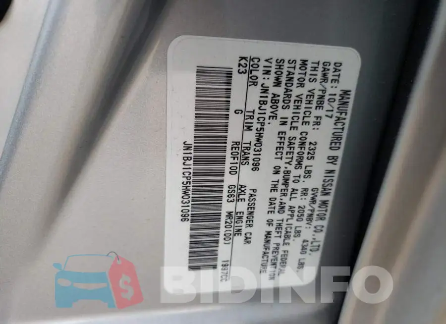 JN1BJ1CP5HW031096 Photo# 10