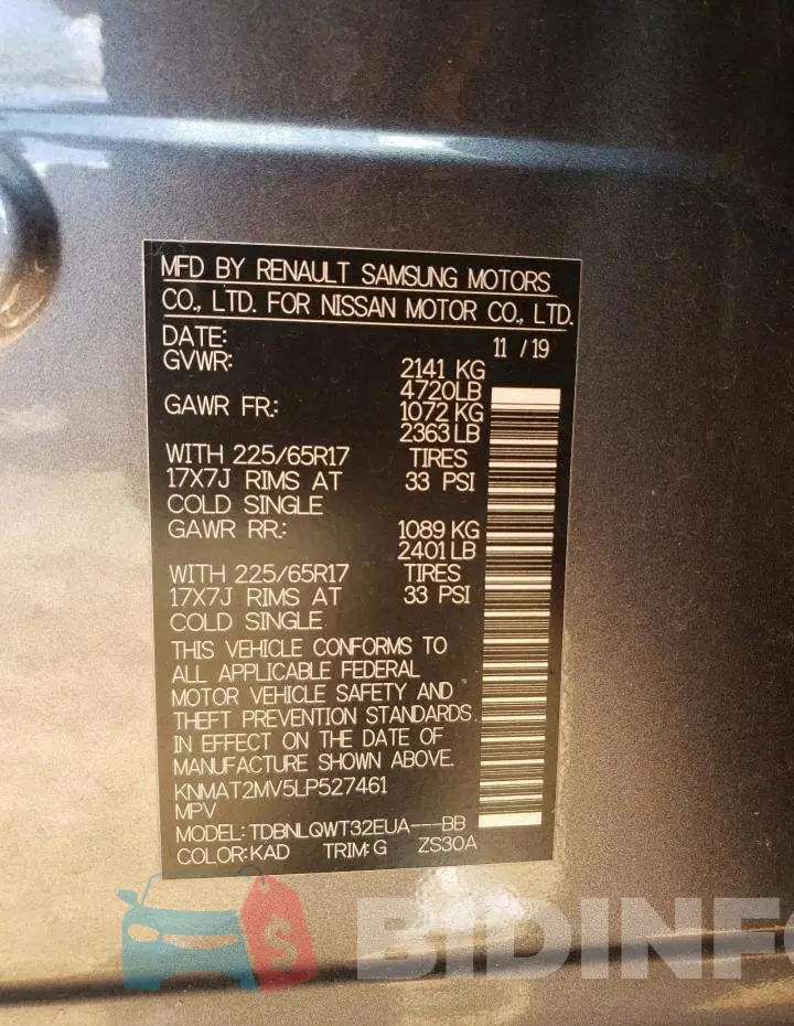 KNMAT2MV5LP527461 Photo# 10