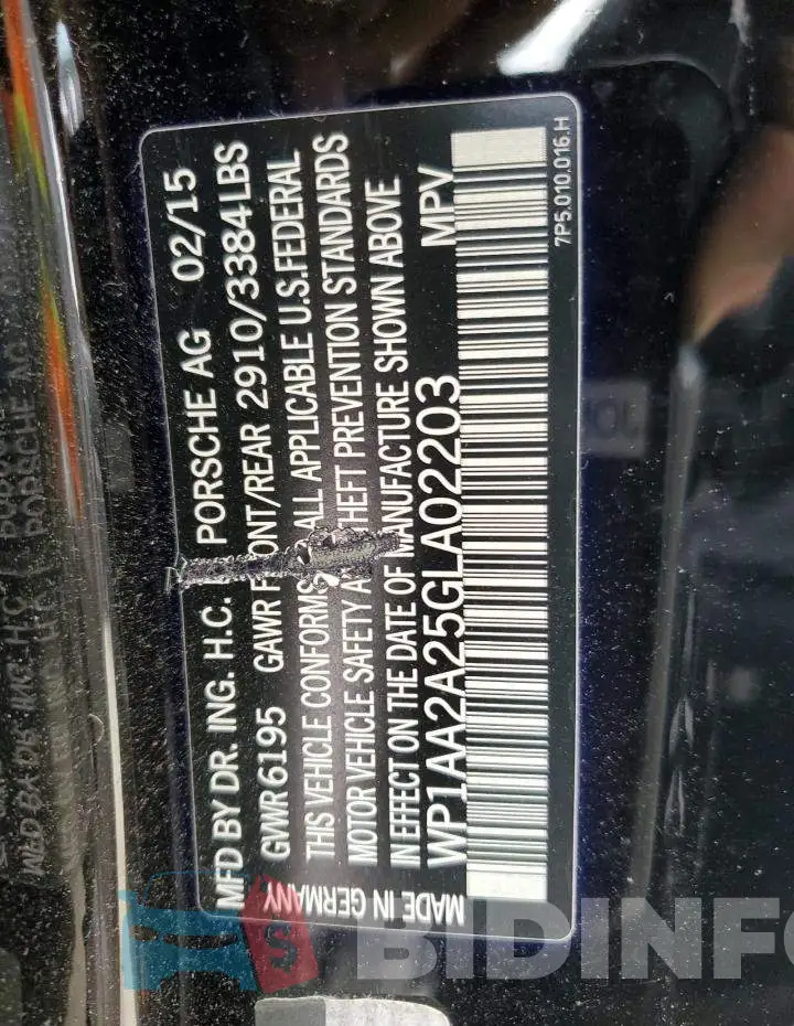 WP1AA2A25GLA02203 Photo# 10