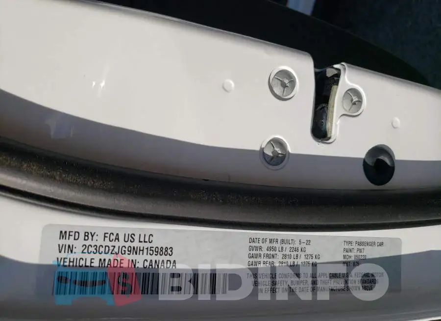 2C3CDZJG9NH159883 Photo# 10