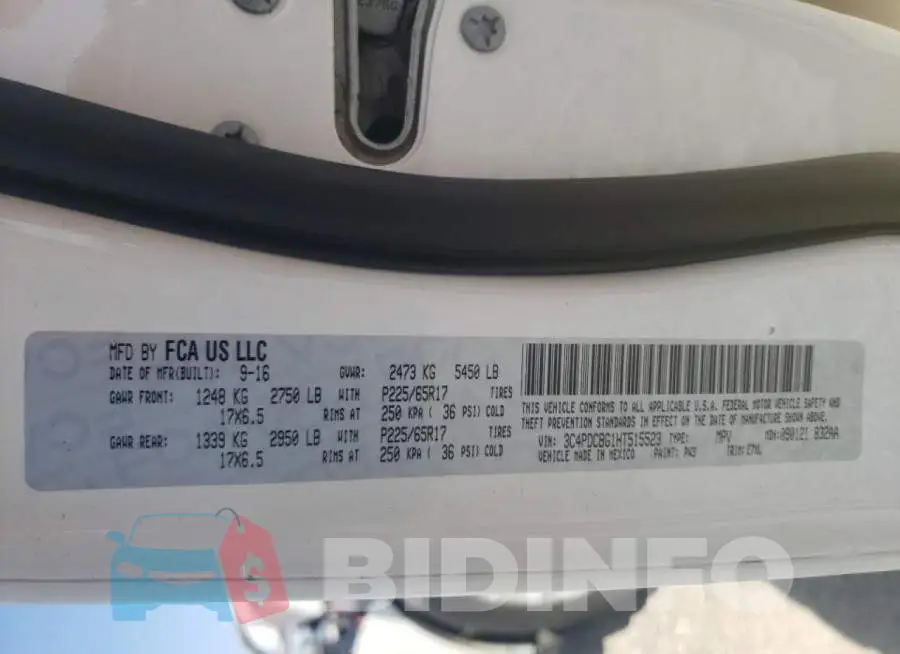 3C4PDCBG1HT515523 Photo# 10