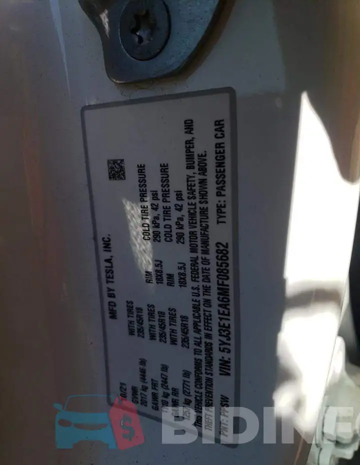 5YJ3E1EA6MF085682 Photo# 10