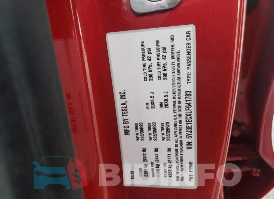5YJ3E1ECXLF641783 Photo# 10