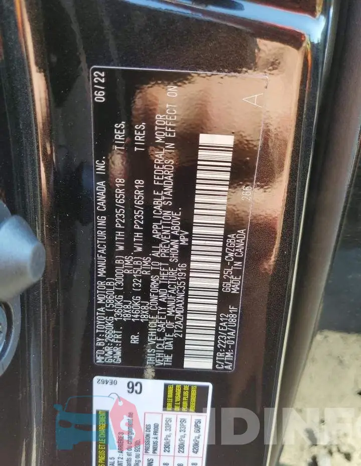 2T2AZMDAXNC351916 Photo# 10