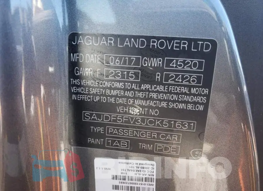 SAJDF5FV3JCK51631 Photo# 10