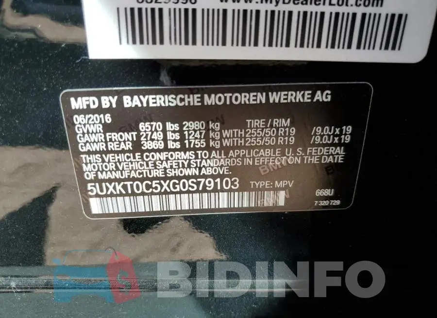 5UXKT0C5XG0S79103 Photo# 10
