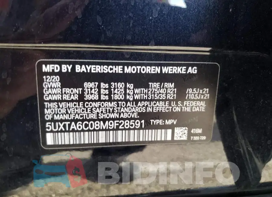 5UXTA6C08M9F28591 Photo# 10