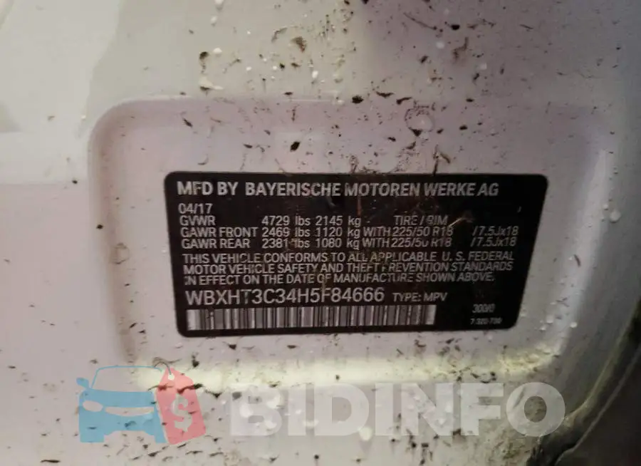 WBXHT3C34H5F84666 Photo# 10