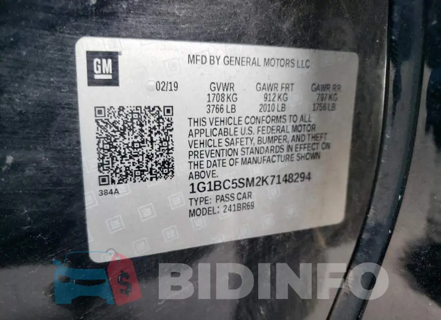 1G1BC5SM2K7148294 Photo# 10