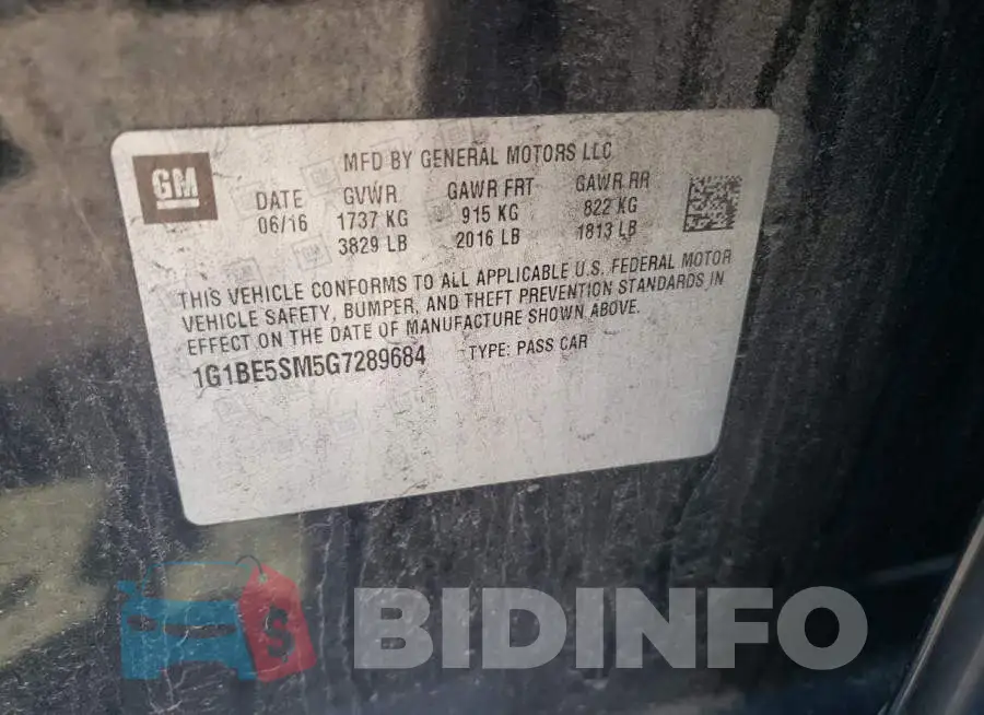 1G1BE5SM5G7289684 Photo# 10