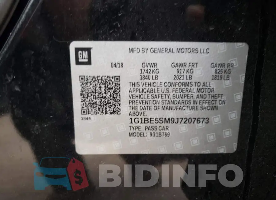 1G1BE5SM9J7207673 Photo# 10