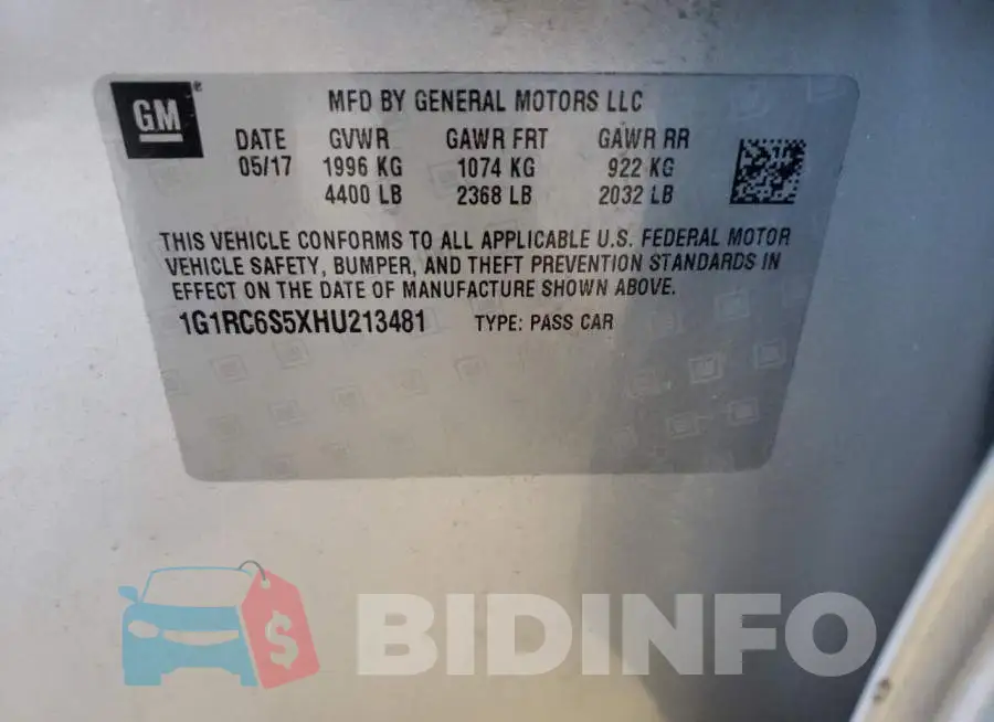 1G1RC6S5XHU213481 Photo# 10