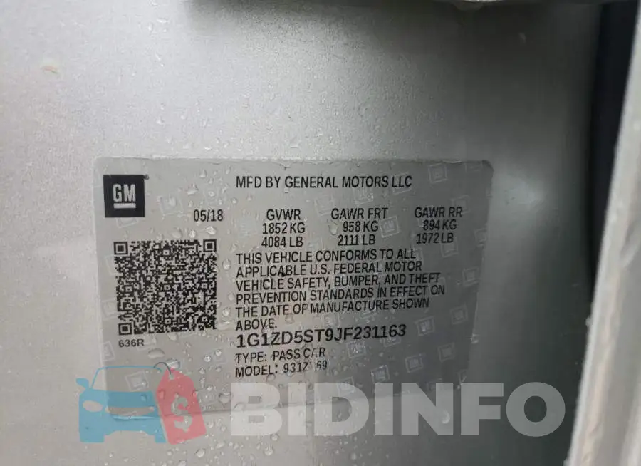 1G1ZD5ST9JF231163 Photo# 10
