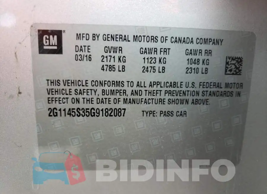 2G1145S35G9182087 Photo# 10