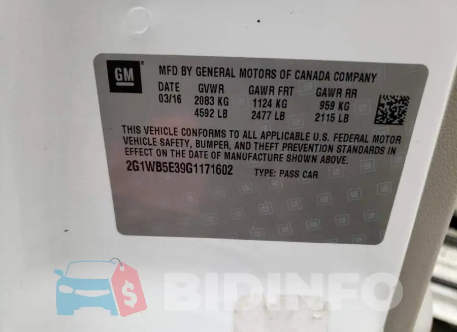 2G1WB5E39G1171602 Photo# 10