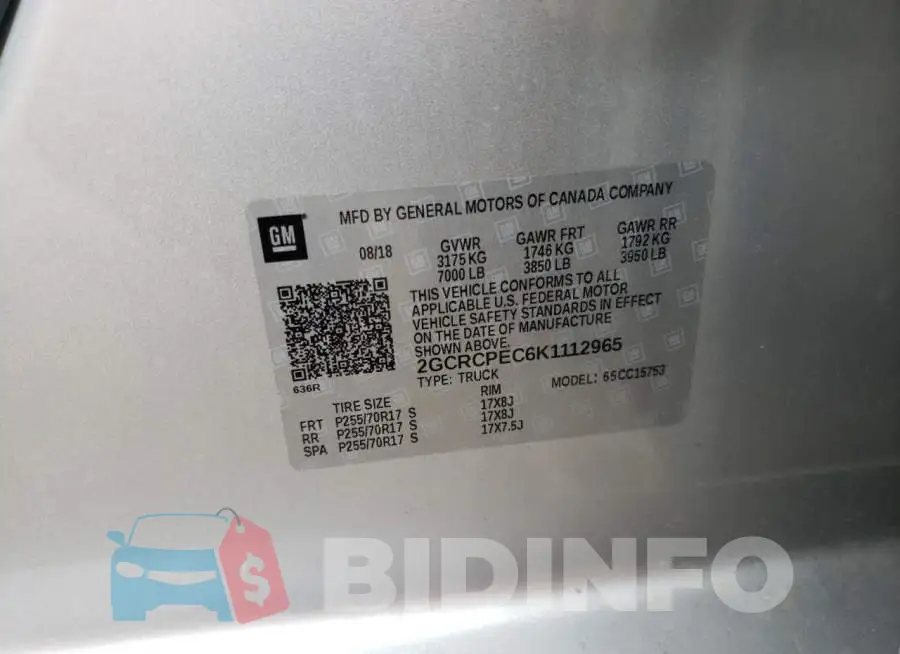 2GCRCPEC6K1112965 Photo# 10