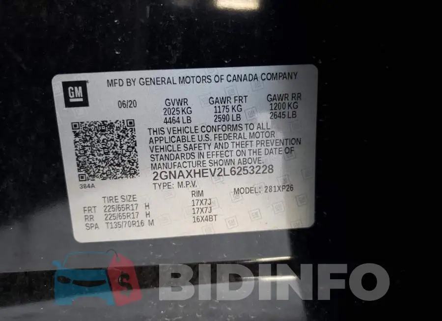 2GNAXHEV2L6253228 Photo# 10