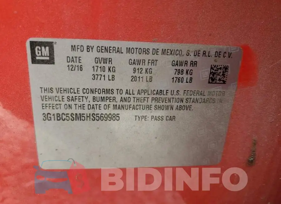 3G1BC5SM5HS569985 Photo# 10