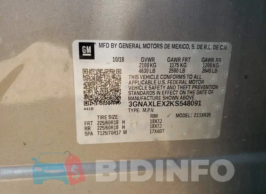 3GNAXLEX2KS548091 Photo# 10
