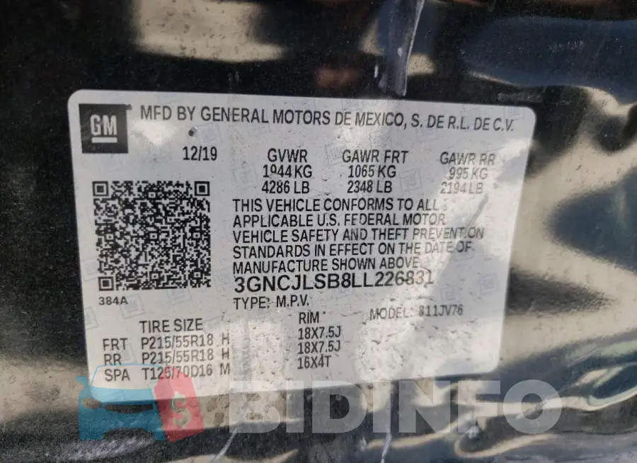 3GNCJLSB8LL226831 Photo# 10
