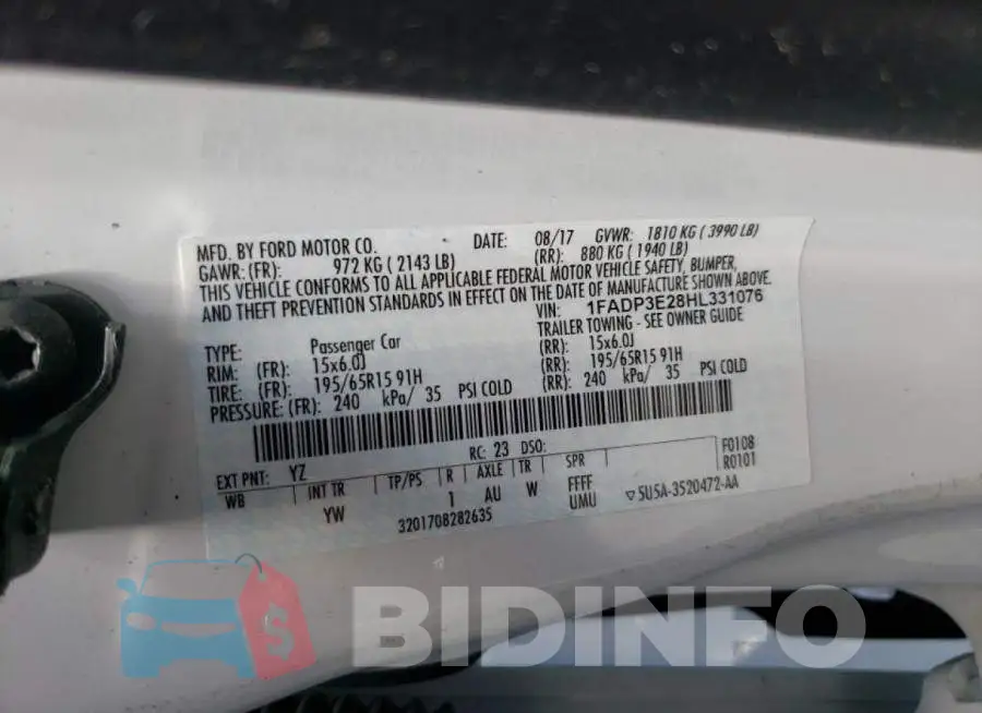 1FADP3E28HL331076 Photo# 10