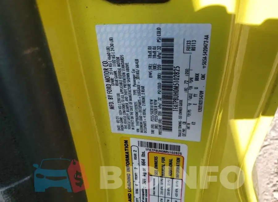 1FATP8UH0M5102825 Photo# 10