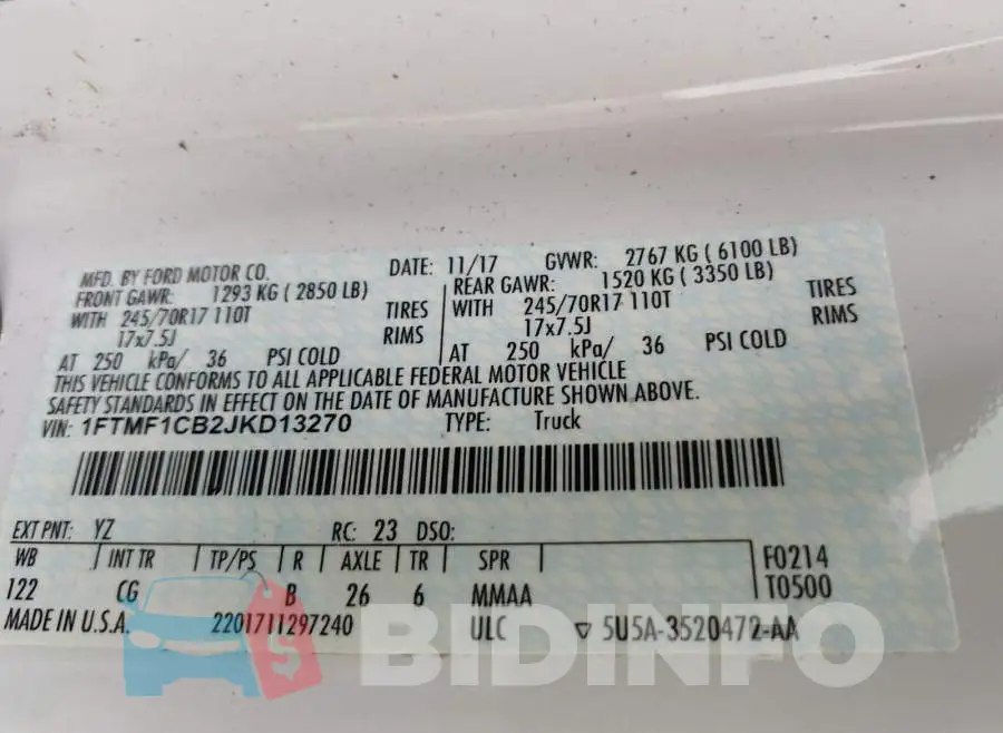 1FTMF1CB2JKD13270 Photo# 10