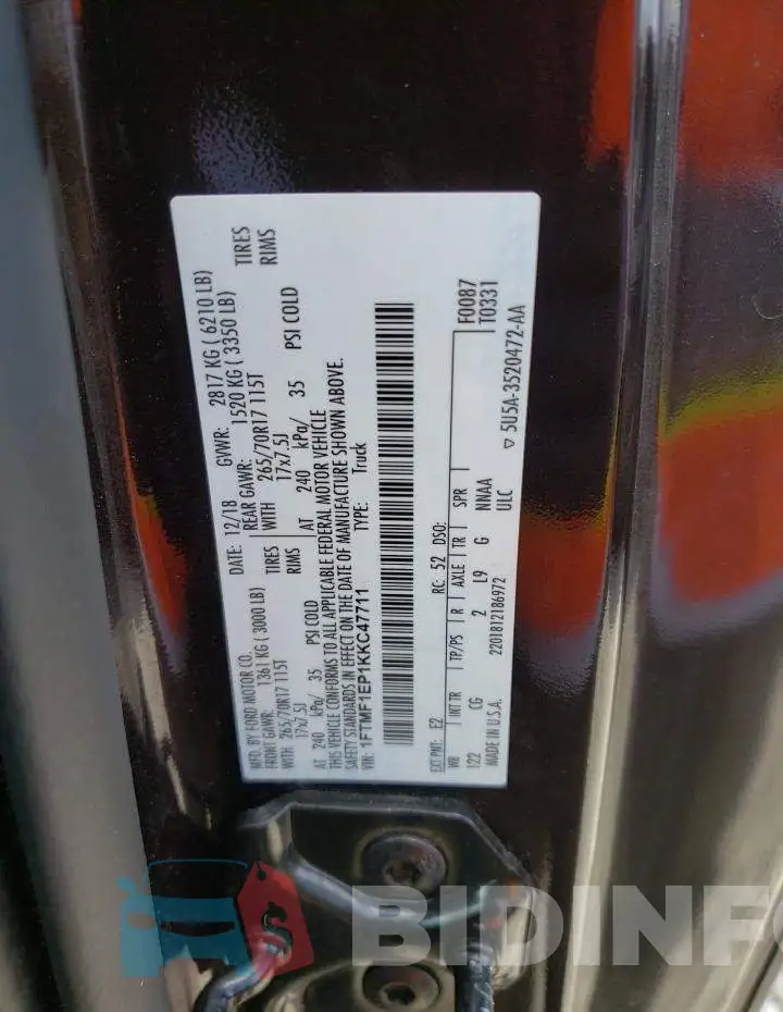 1FTMF1EP1KKC47711 Photo# 10