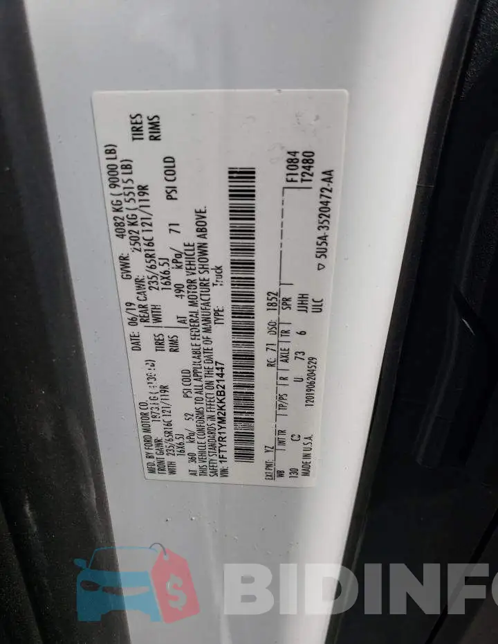 1FTYR1YM2KKB21447 Photo# 10