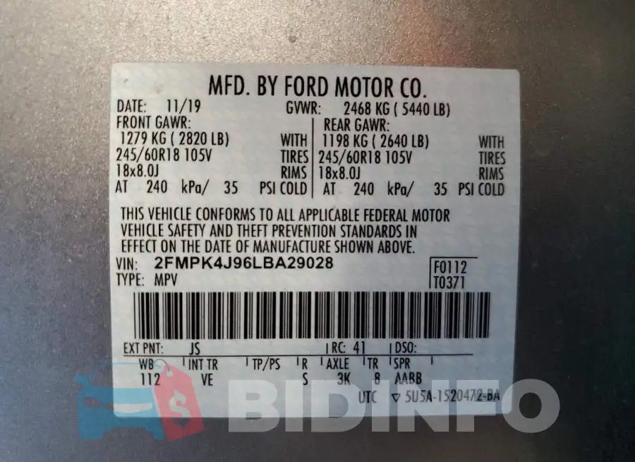 2FMPK4J96LBA29028 Photo# 10