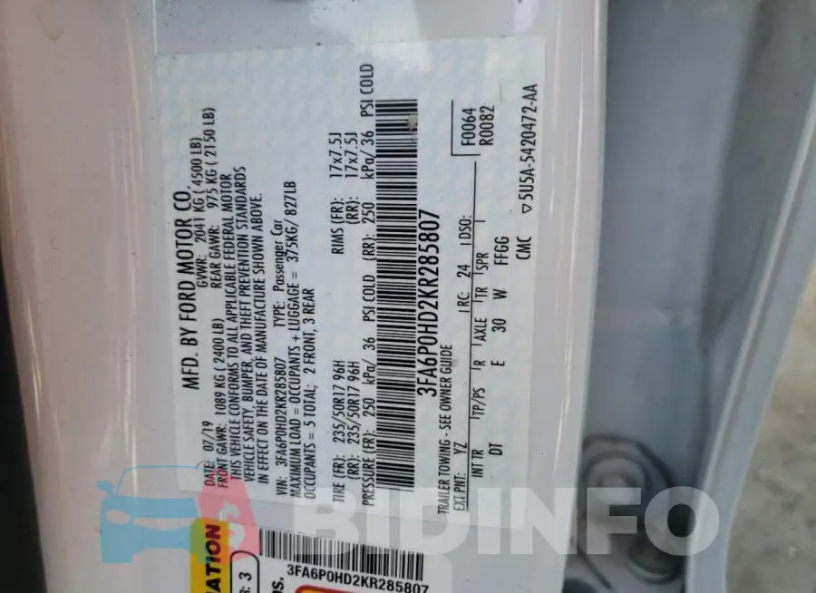 3FA6P0HD2KR285807 Photo# 10