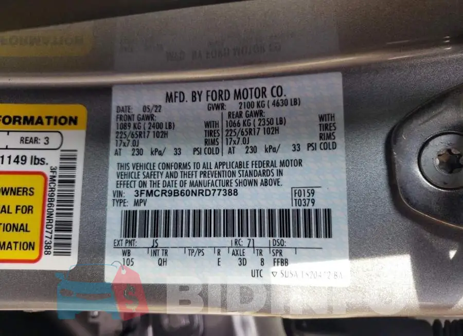 3FMCR9B60NRD77388 Photo# 10