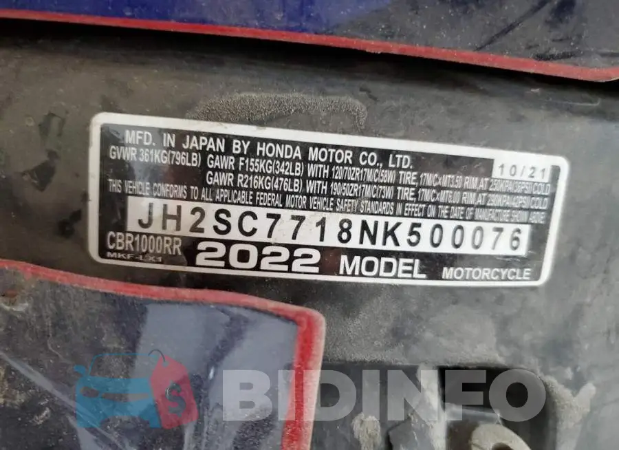 JH2SC7718NK500076 Photo# 10
