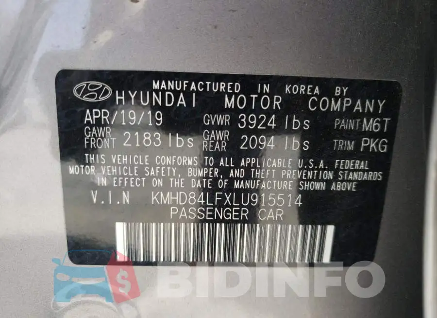 KMHD84LFXLU915514 Photo# 10