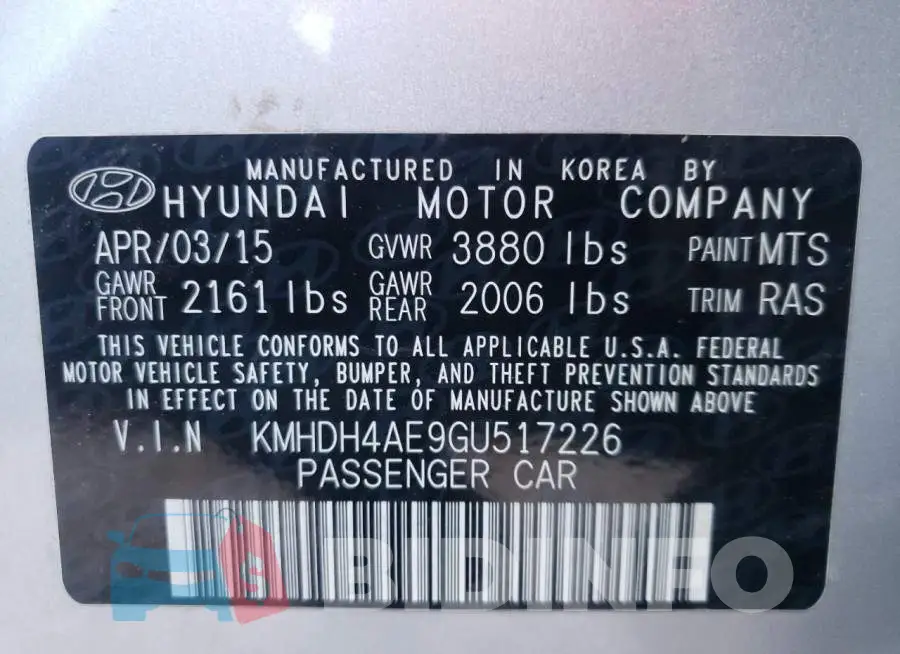 KMHDH4AE9GU517226 Photo# 10