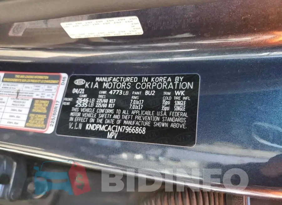 KNDPMCAC1N7966868 Photo# 10