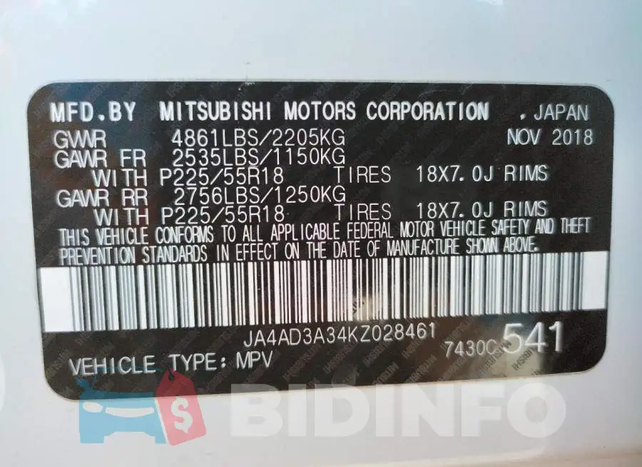 JA4AD3A34KZ028461 Photo# 10