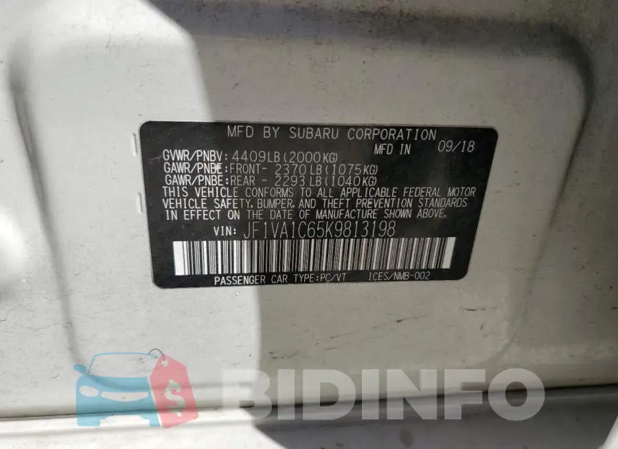 JF1VA1C65K9813198 Photo# 10