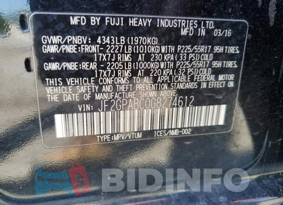 JF2GPABC0G8274612 Photo# 10
