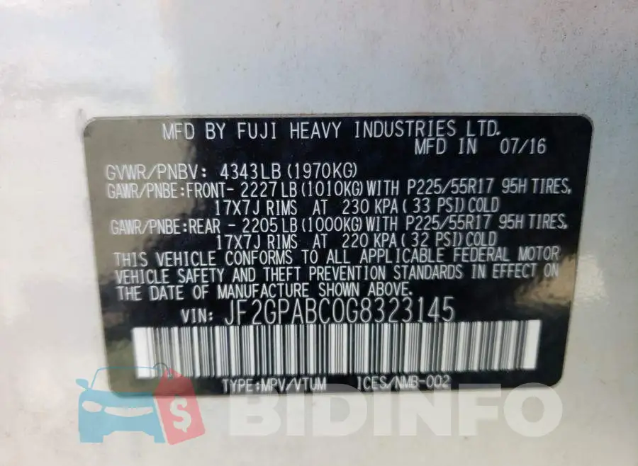JF2GPABC0G8323145 Photo# 10