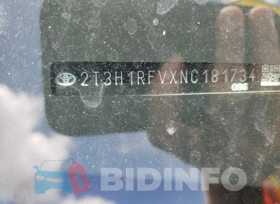 2T3H1RFVXNC181734 Photo# 10