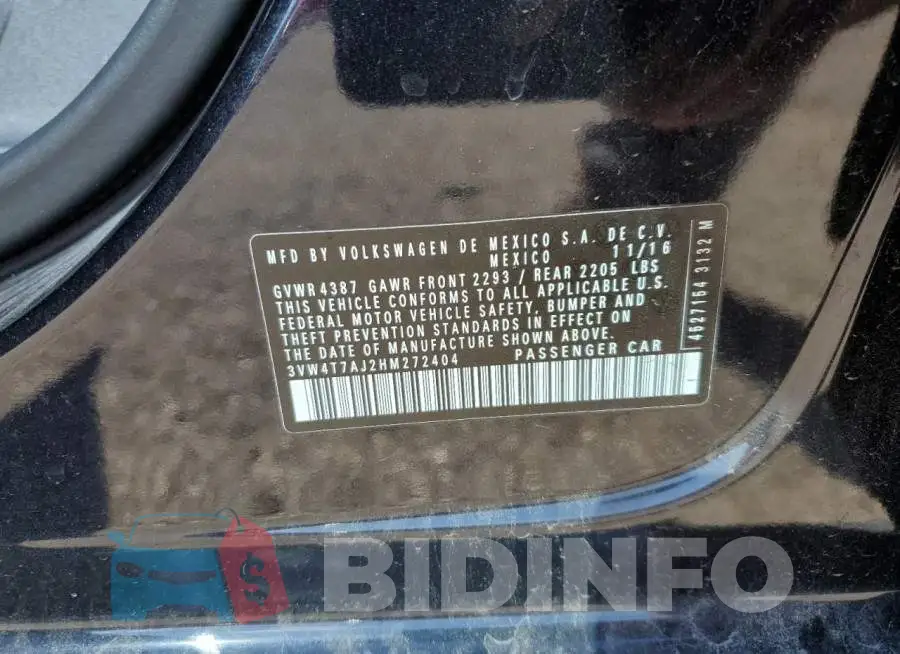 3VW4T7AJ2HM272404 Photo# 10