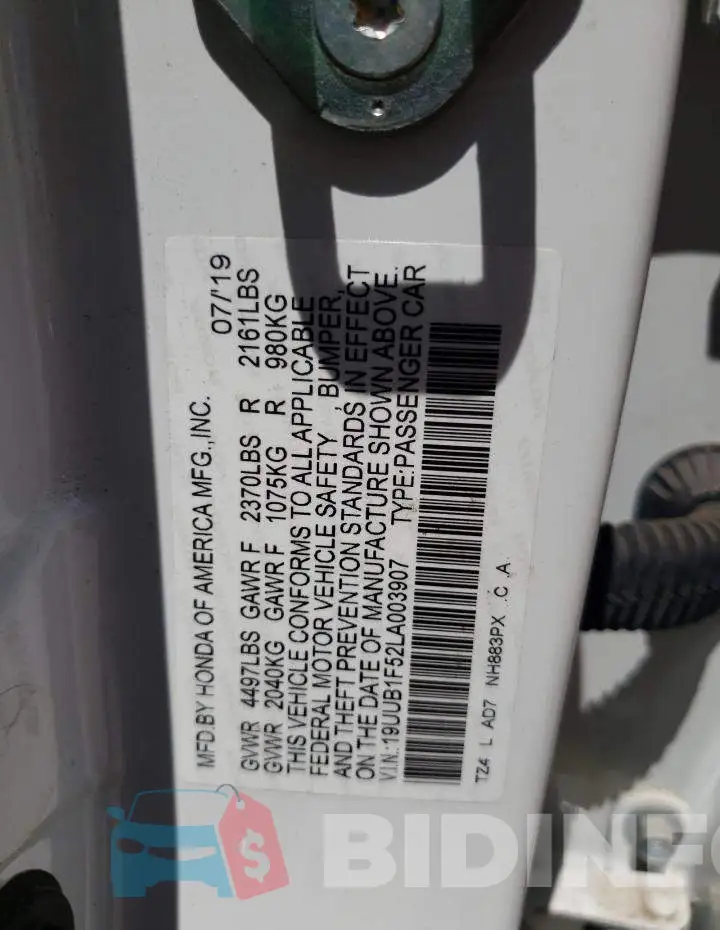 19UUB1F52LA003907 Photo# 10