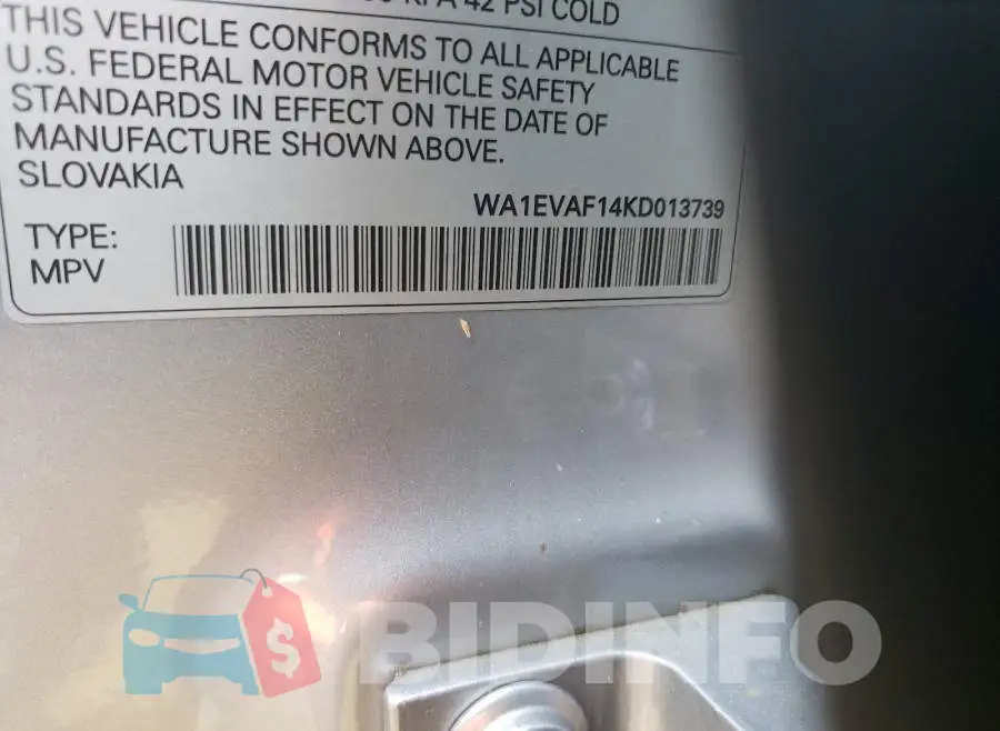 WA1EVAF14KD013739 Photo# 10