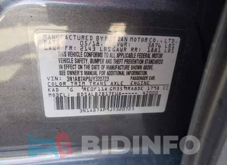 3N1AB7AP9JY320723 Photo# 10